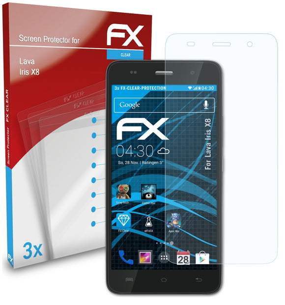 atFoliX FX-Clear Schutzfolie für Lava Iris X8