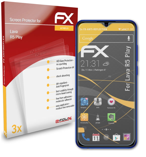 atFoliX FX-Antireflex Displayschutzfolie für Lava R5 Play
