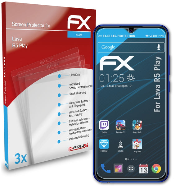 atFoliX FX-Clear Schutzfolie für Lava R5 Play