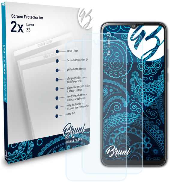 Bruni Basics-Clear Displayschutzfolie für Lava Z3