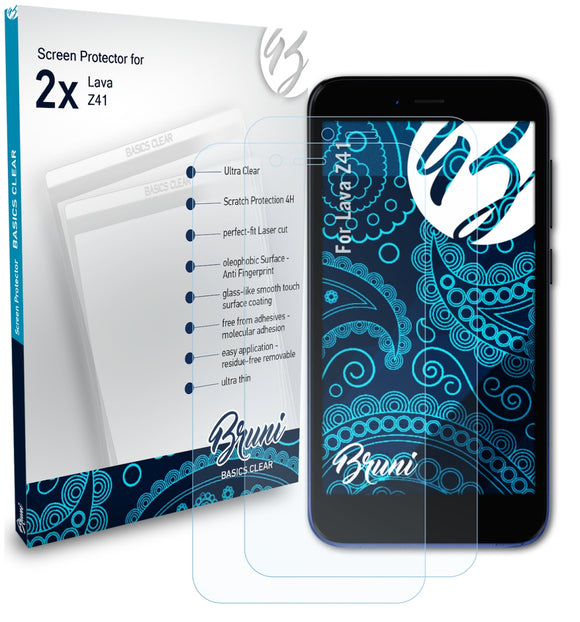 Bruni Basics-Clear Displayschutzfolie für Lava Z41