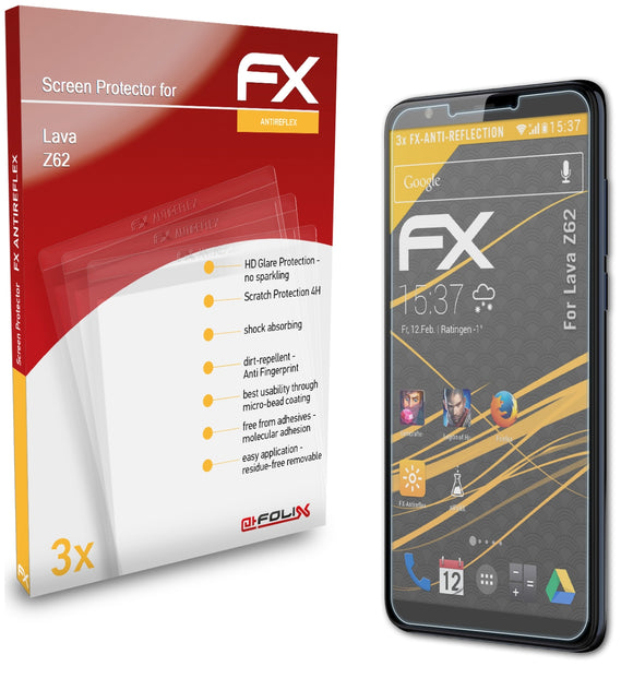 atFoliX FX-Antireflex Displayschutzfolie für Lava Z62