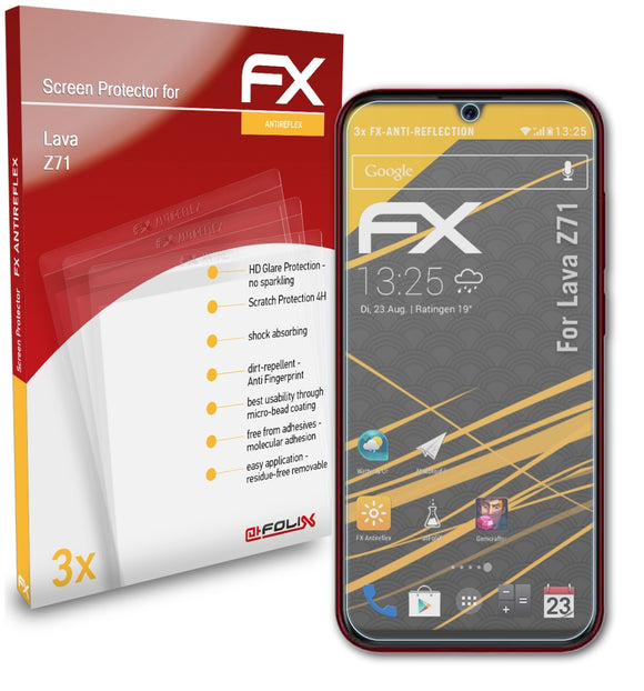 atFoliX FX-Antireflex Displayschutzfolie für Lava Z71