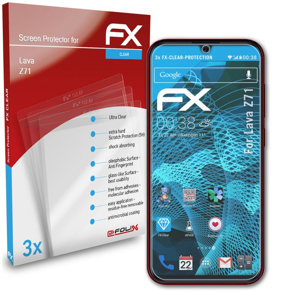 atFoliX FX-Clear Schutzfolie für Lava Z71