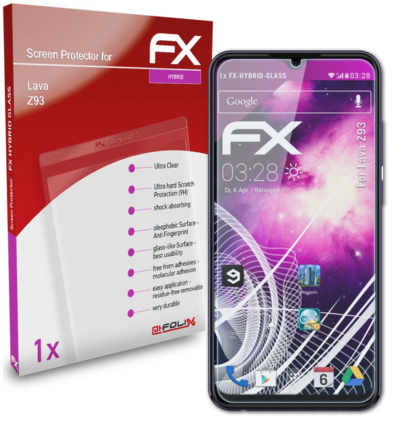 atFoliX FX-Hybrid-Glass Panzerglasfolie für Lava Z93