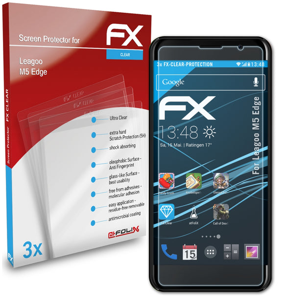 atFoliX FX-Clear Schutzfolie für Leagoo M5 Edge