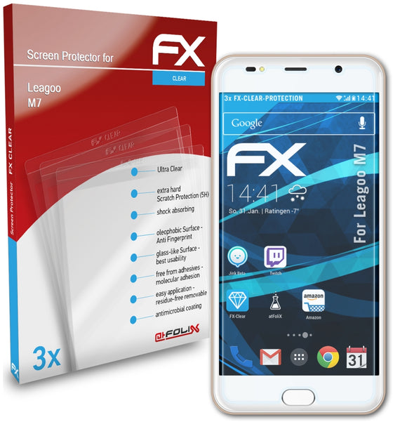 atFoliX FX-Clear Schutzfolie für Leagoo M7