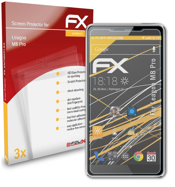 atFoliX FX-Antireflex Displayschutzfolie für Leagoo M8 Pro