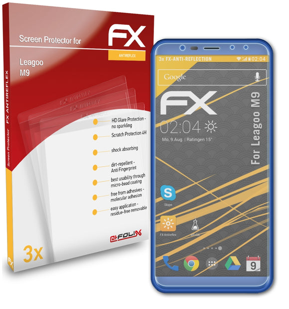 atFoliX FX-Antireflex Displayschutzfolie für Leagoo M9