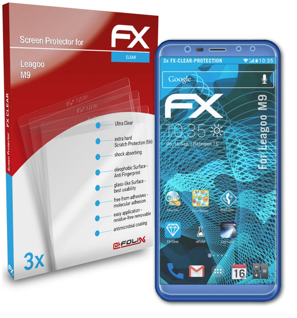 atFoliX FX-Clear Schutzfolie für Leagoo M9