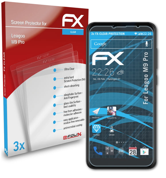 atFoliX FX-Clear Schutzfolie für Leagoo M9 Pro