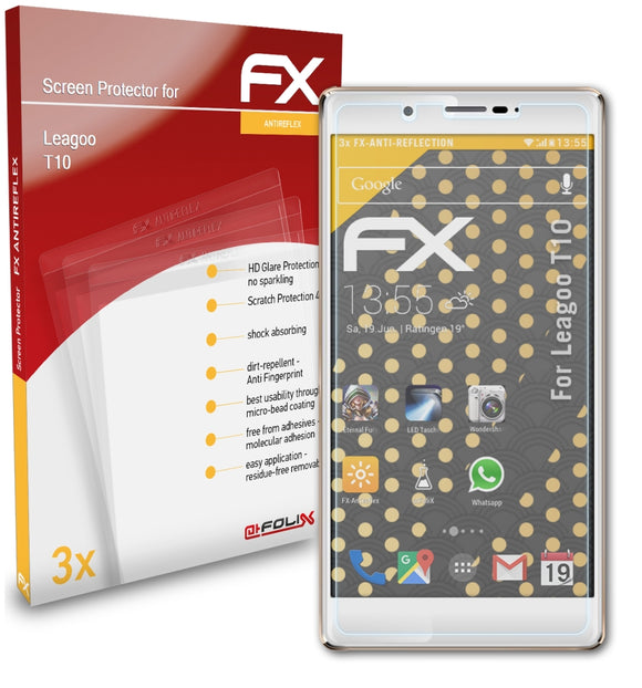 atFoliX FX-Antireflex Displayschutzfolie für Leagoo T10