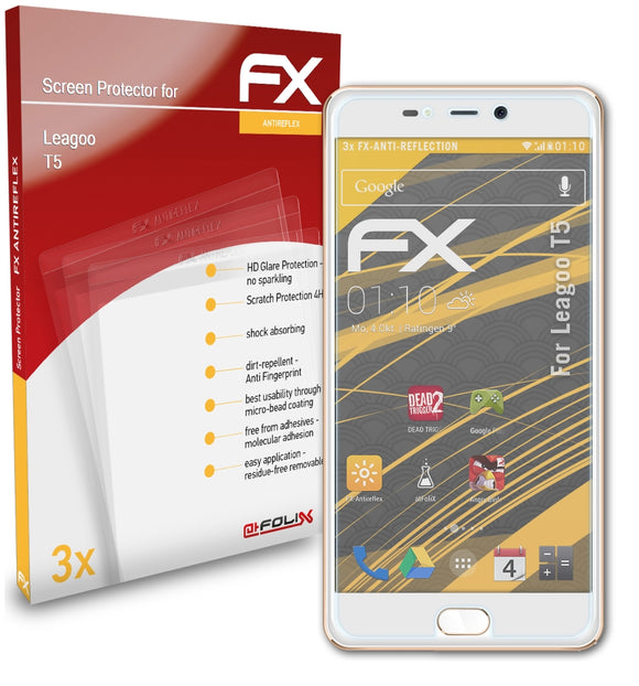 atFoliX FX-Antireflex Displayschutzfolie für Leagoo T5