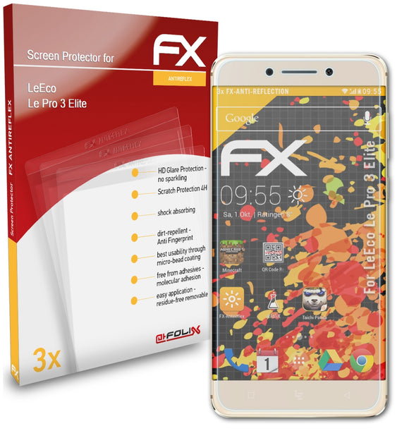 atFoliX FX-Antireflex Displayschutzfolie für LeEco Le Pro 3 Elite