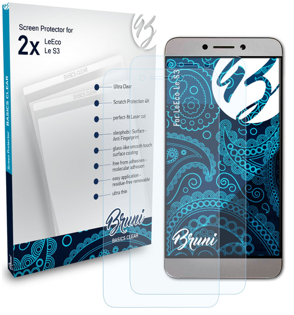 Bruni Basics-Clear Displayschutzfolie für LeEco Le S3
