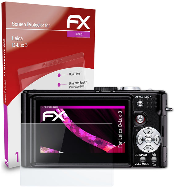 atFoliX FX-Hybrid-Glass Panzerglasfolie für Leica D-Lux 3