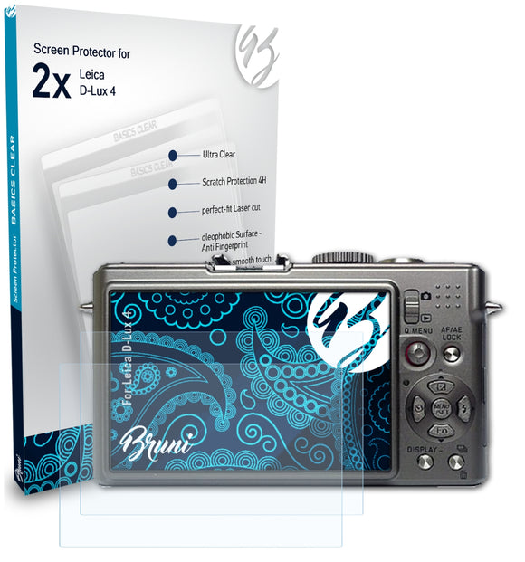 Bruni Basics-Clear Displayschutzfolie für Leica D-Lux 4