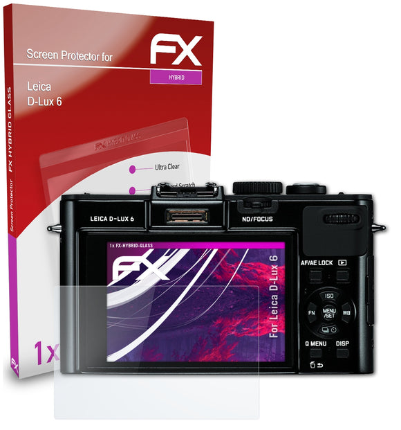 atFoliX FX-Hybrid-Glass Panzerglasfolie für Leica D-Lux 6