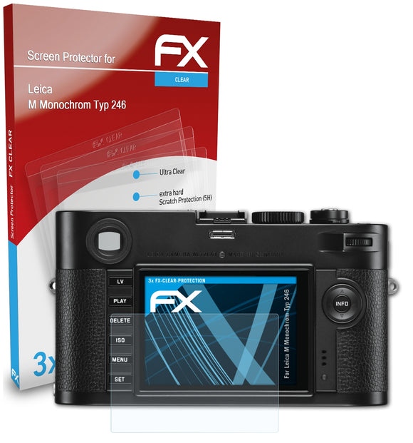 atFoliX FX-Clear Schutzfolie für Leica M Monochrom (Typ 246)