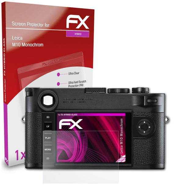 atFoliX FX-Hybrid-Glass Panzerglasfolie für Leica M10 Monochrom