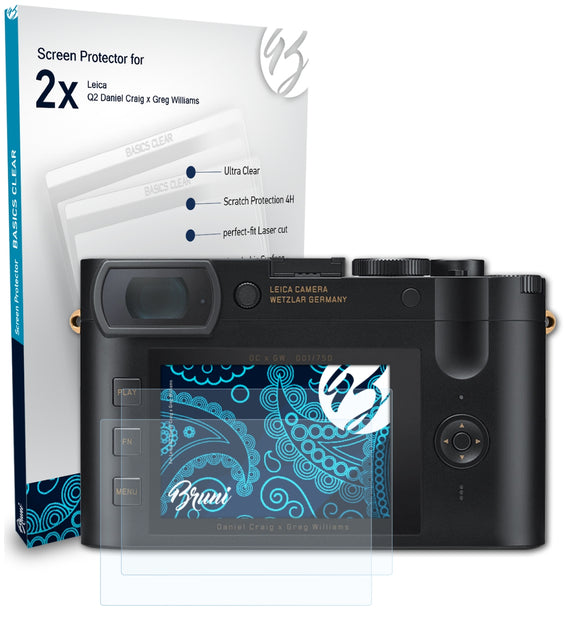 Bruni Basics-Clear Displayschutzfolie für Leica Q2 (Daniel Craig x Greg Williams)