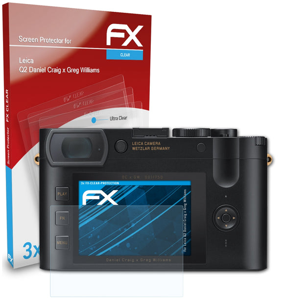 atFoliX FX-Clear Schutzfolie für Leica Q2 (Daniel Craig x Greg Williams)
