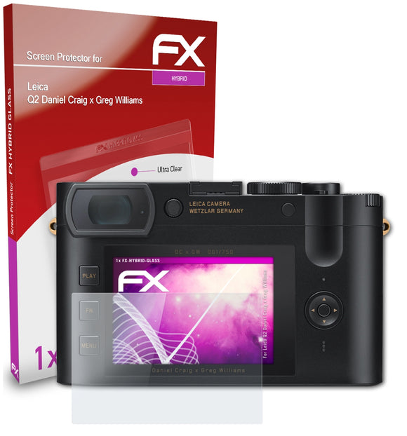 atFoliX FX-Hybrid-Glass Panzerglasfolie für Leica Q2 (Daniel Craig x Greg Williams)