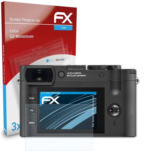 atFoliX FX-Clear Schutzfolie für Leica Q2 Monochrom