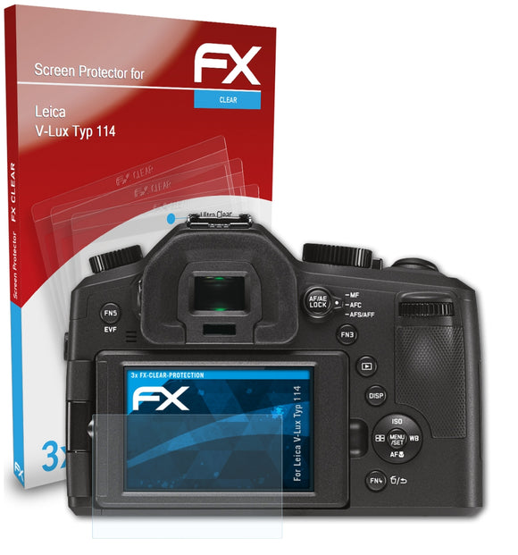 atFoliX FX-Clear Schutzfolie für Leica V-Lux (Typ 114)