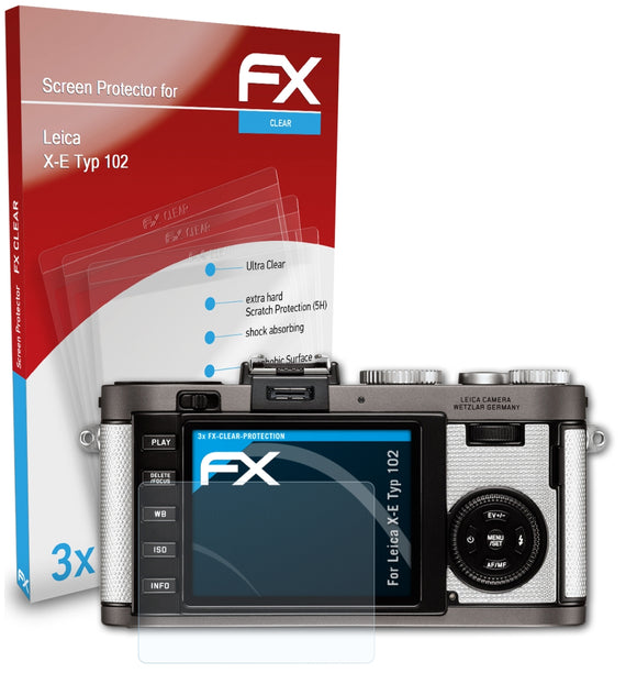 atFoliX FX-Clear Schutzfolie für Leica X-E (Typ 102)
