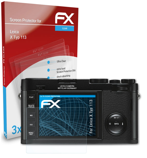 atFoliX FX-Clear Schutzfolie für Leica X (Typ 113)
