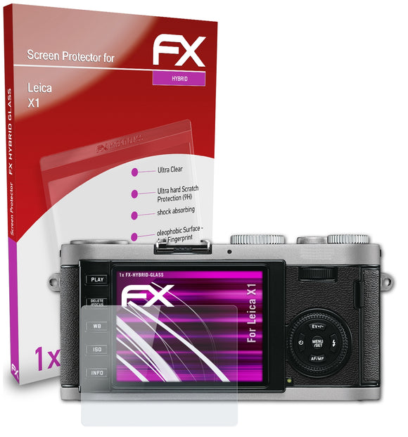 atFoliX FX-Hybrid-Glass Panzerglasfolie für Leica X1