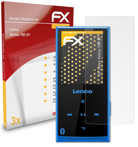 atFoliX FX-Antireflex Displayschutzfolie für Lenco Xemio-760 BT