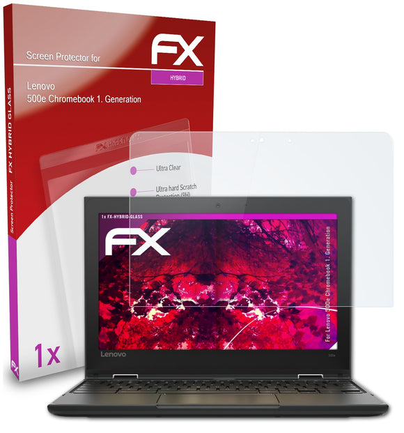 atFoliX FX-Hybrid-Glass Panzerglasfolie für Lenovo 500e Chromebook (1. Generation)