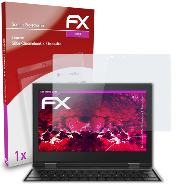 atFoliX FX-Hybrid-Glass Panzerglasfolie für Lenovo 500e Chromebook (2. Generation)