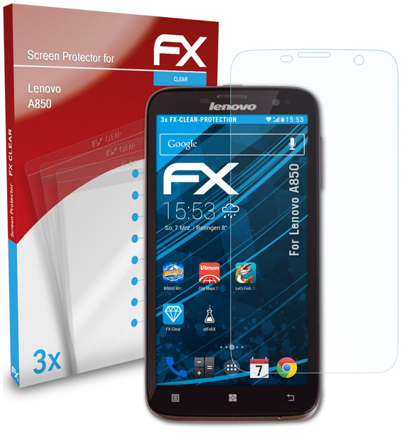 atFoliX FX-Clear Schutzfolie für Lenovo A850