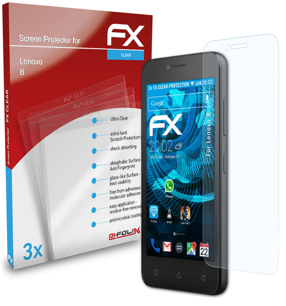 atFoliX FX-Clear Schutzfolie für Lenovo B