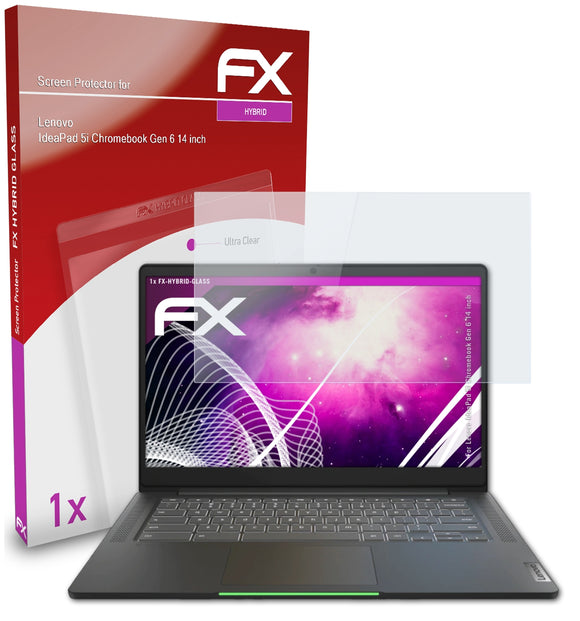 atFoliX FX-Hybrid-Glass Panzerglasfolie für Lenovo IdeaPad 5i Chromebook Gen 6 (14 inch)
