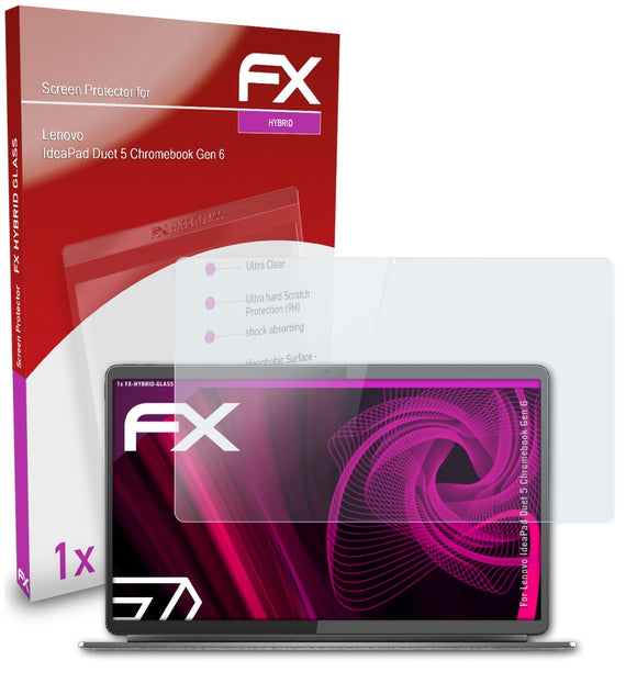 atFoliX FX-Hybrid-Glass Panzerglasfolie für Lenovo IdeaPad Duet 5 Chromebook (Gen 6)