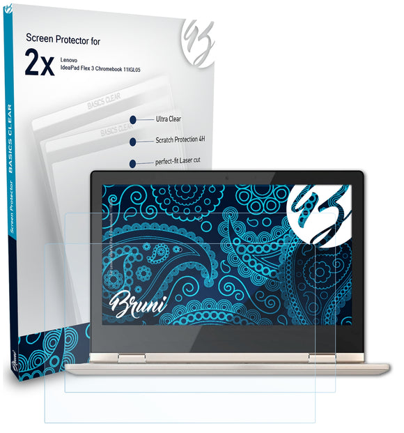 Bruni Basics-Clear Displayschutzfolie für Lenovo IdeaPad Flex 3 Chromebook (11IGL05)