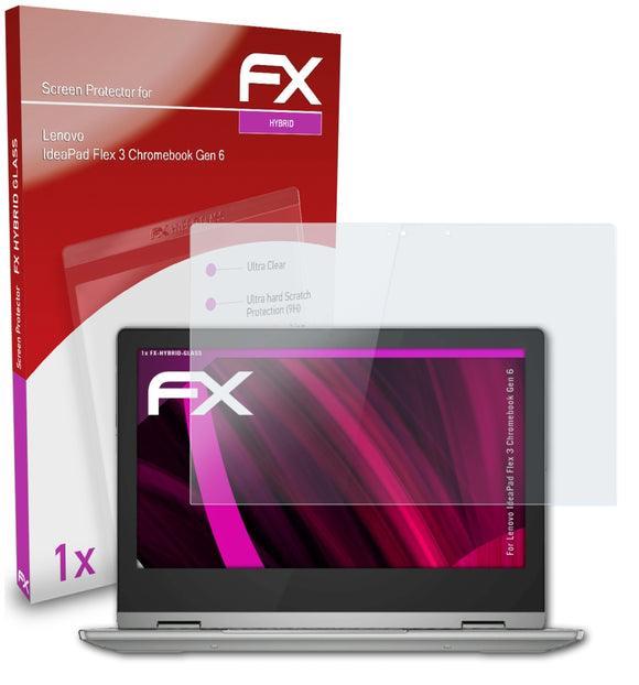 atFoliX FX-Hybrid-Glass Panzerglasfolie für Lenovo IdeaPad Flex 3 Chromebook (Gen 6)