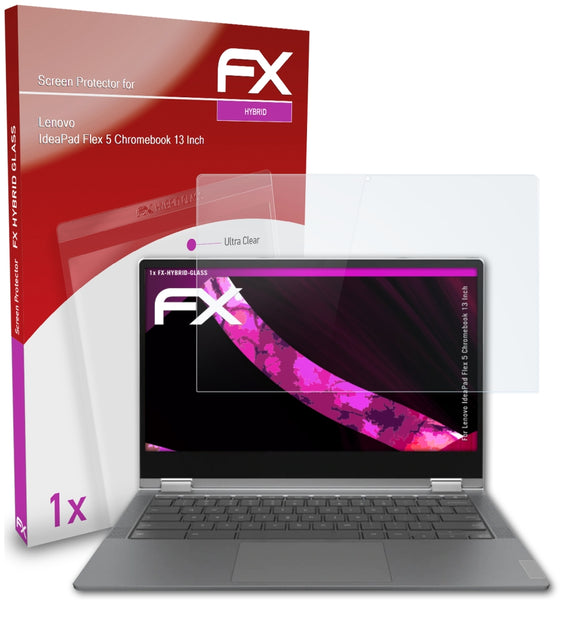 atFoliX FX-Hybrid-Glass Panzerglasfolie für Lenovo IdeaPad Flex 5 Chromebook (13 Inch)