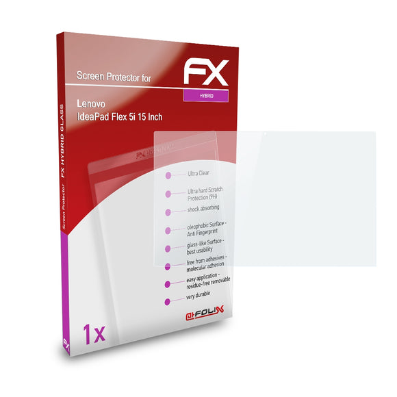 atFoliX FX-Hybrid-Glass Panzerglasfolie für Lenovo IdeaPad Flex 5i (15 Inch)