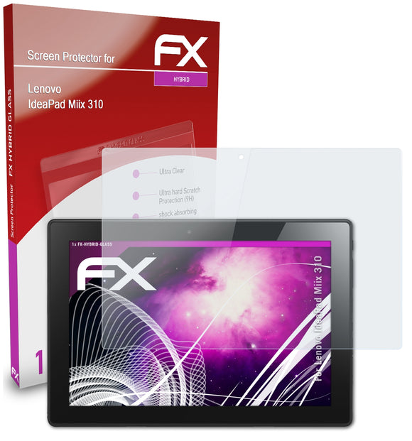 atFoliX FX-Hybrid-Glass Panzerglasfolie für Lenovo IdeaPad Miix 310