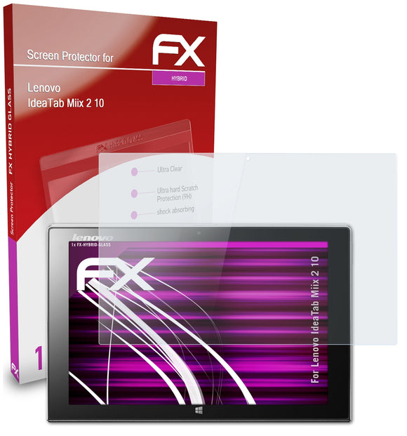 atFoliX FX-Hybrid-Glass Panzerglasfolie für Lenovo IdeaTab Miix 2 10