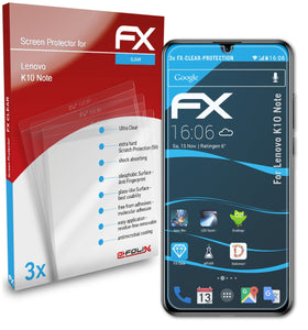 atFoliX FX-Clear Schutzfolie für Lenovo K10 Note