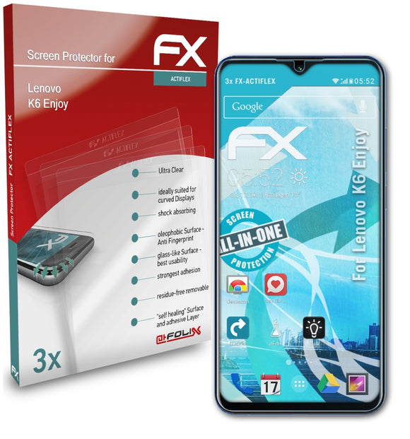 atFoliX FX-ActiFleX Displayschutzfolie für Lenovo K6 Enjoy