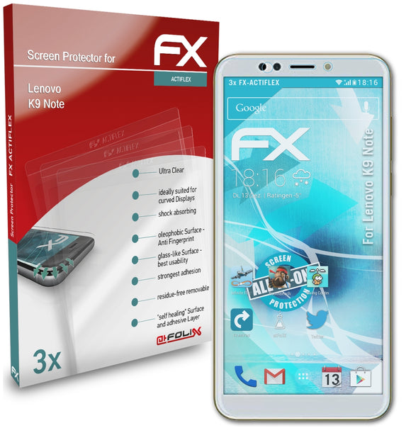 atFoliX FX-ActiFleX Displayschutzfolie für Lenovo K9 Note