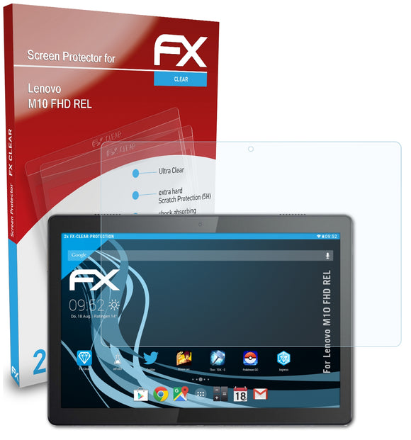 atFoliX FX-Clear Schutzfolie für Lenovo M10 FHD REL