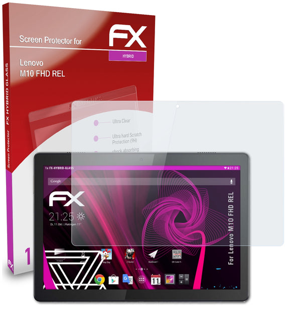 atFoliX FX-Hybrid-Glass Panzerglasfolie für Lenovo M10 FHD REL